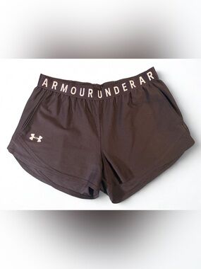 Under Armour Women's Black Shorts with Branded Waistband